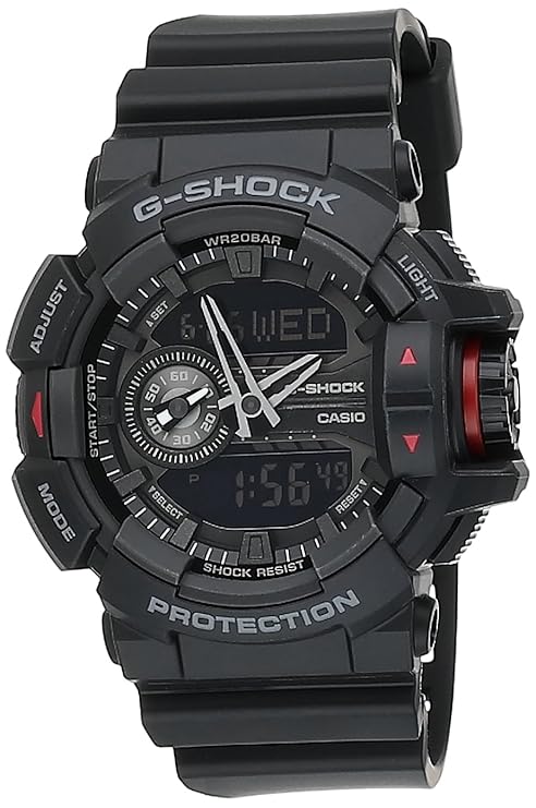 Casio G-Shock GA-400-1BHDR Black & Red Analog-Digital Dial Black Resin Strap Men's Watch Shock and 200M Water Resistant