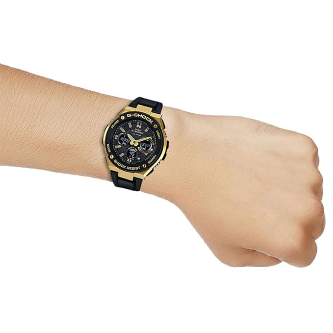 Casio G-Shock GST-S100G-1ADR Analog-Digital Black Dial Men Watch Black Resin Strap