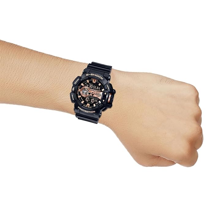Casio G-Shock GA-400GB-1A4DR Black & Gold Analog-Digital Dial Black Resin Strap Men's Watch Shock And 200M Water Resistant