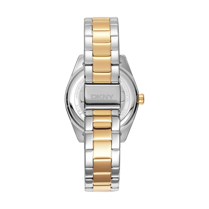DKNY Chambers Midi Analog Plain 3-Hands Japanese Movement Round Dial, Bracelet Width 16 x 14 MM, 50 m Water Resistance Women's Wrist Watch