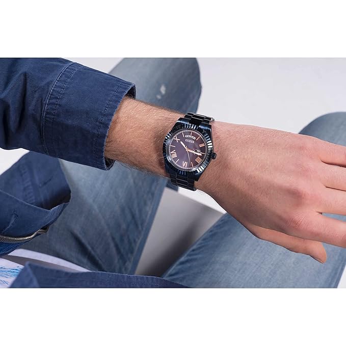 GUESS Stainless Steel Analog Blue Dial Men's Watch-Gw0265G9,Blue Band