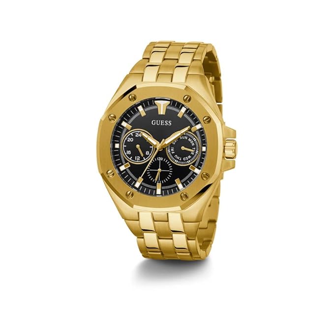 Guess TOP Gun Collection 3 Hand Mens Analog Black Dial Coloured Quartz Watch, Round Dial with 46.0 mm Case Width - GW0278G2