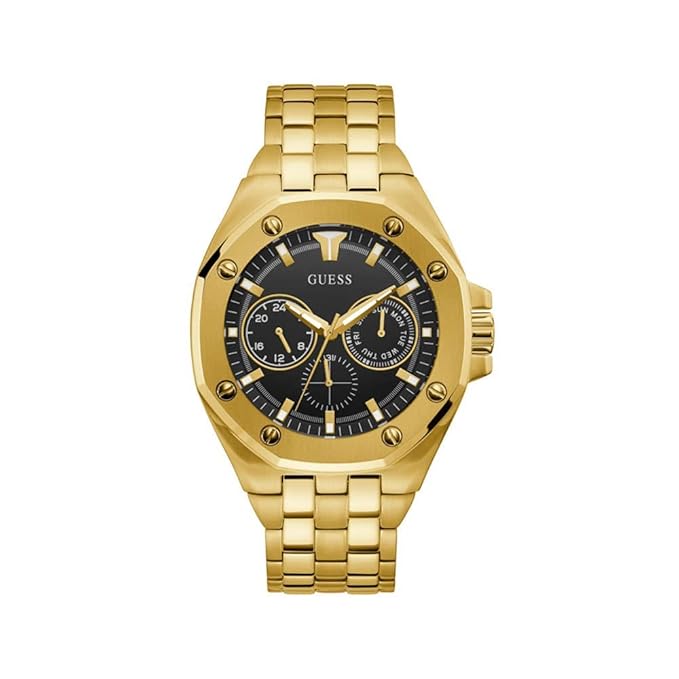 Guess TOP Gun Collection 3 Hand Mens Analog Black Dial Coloured Quartz Watch, Round Dial with 46.0 mm Case Width - GW0278G2