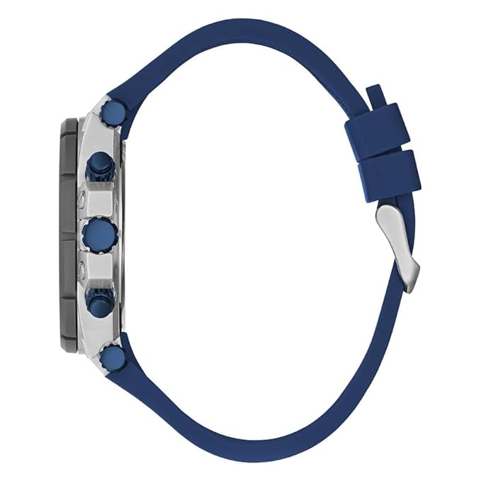 GUESS Mens 48 mm Pilot Blue Dial Nylon Analog Watch