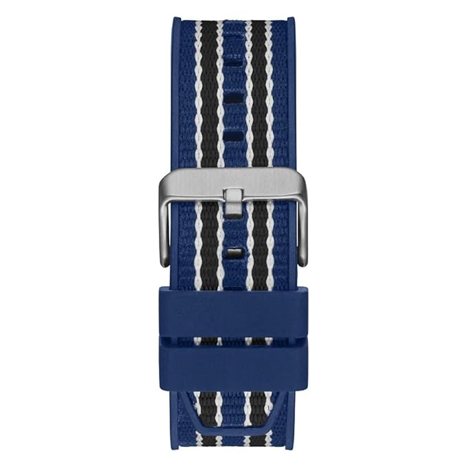 GUESS Mens 48 mm Pilot Blue Dial Nylon Analog Watch
