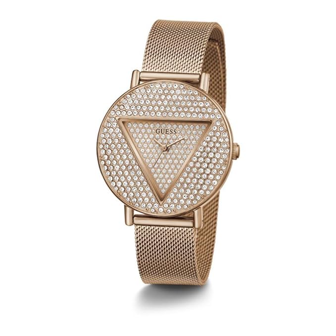 Guess Iconic Collection Analog Rose Gold Dial Women's Watch-GW0477L3 Stainless Steel, Rose Gold Strap