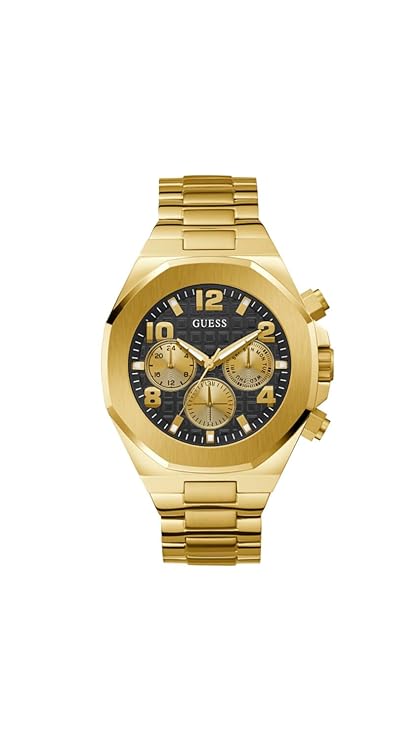 GUESS Stainless Steel Analog Black Dial Men's Watch