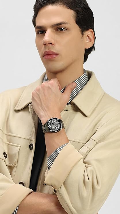 GUESS Headline Analog Watch for Men with Square Dial & Water Resistant Man's Wrist Watches