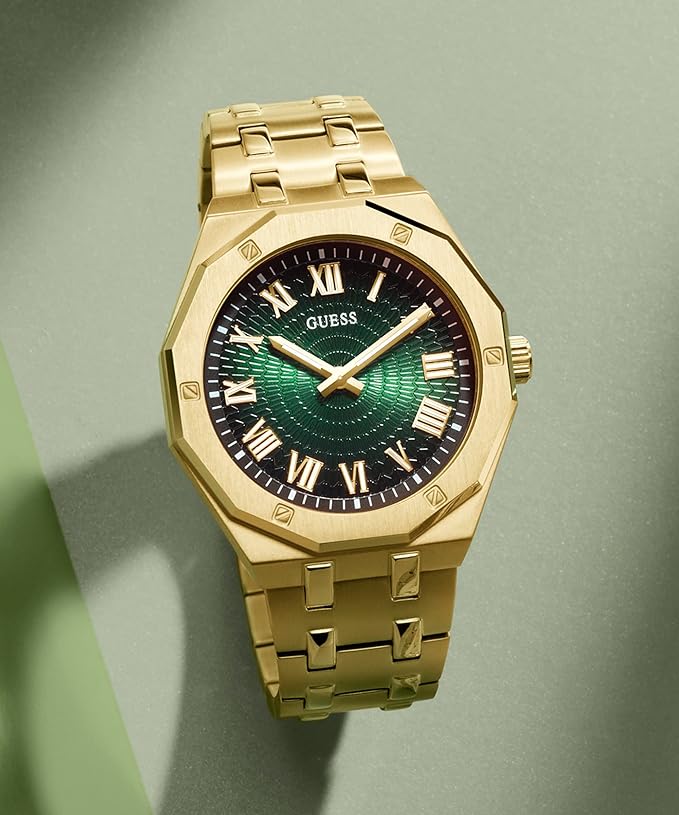 GUESS Asset Analog Watch for Men with Round Dial & Water Resistant Man's Wrist Watches