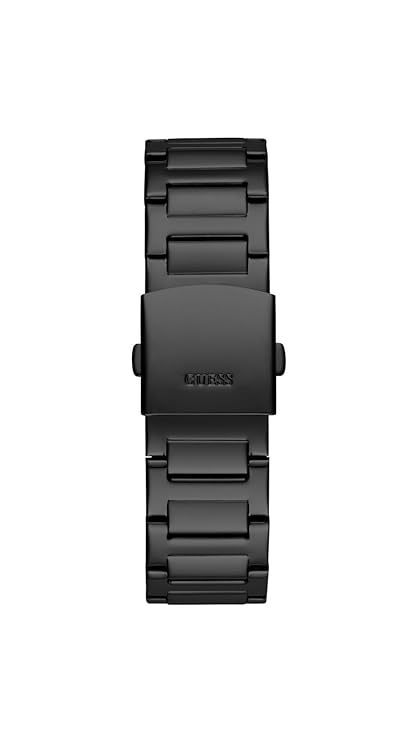 GUESS Stainless Steel Men's 46mm Analog Watch - Black Strap and Dial With Black Case