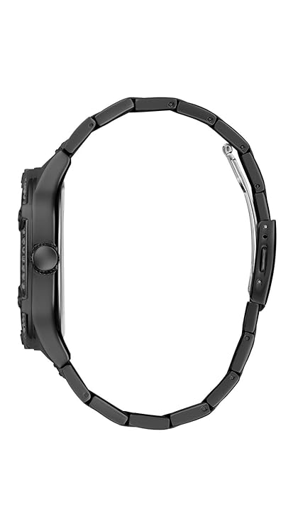 GUESS Stainless Steel Men's 46mm Analog Watch - Black Strap and Dial With Black Case