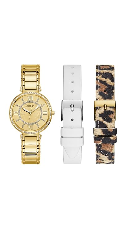 GUESS Round 36mm Champagne Dial Analog Women Watch
