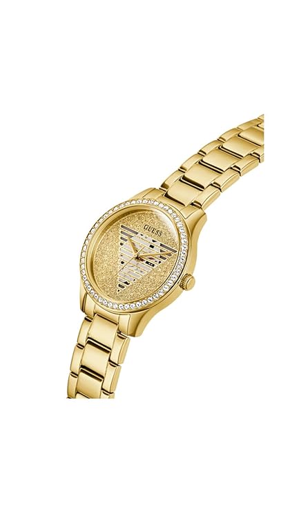GUESS Stainless Steel Analog Champagne Dial Women's Watch-Gw0605L2, Band Color-Gold