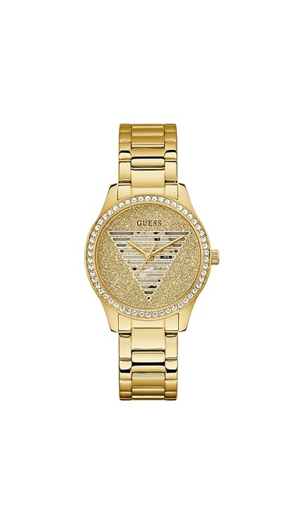 GUESS Stainless Steel Analog Champagne Dial Women's Watch-Gw0605L2, Band Color-Gold