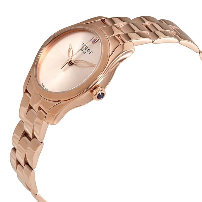 Tissot T-Wave Analogue Women's Watch (Rose Gold Dial Rose Gold Colored Strap)