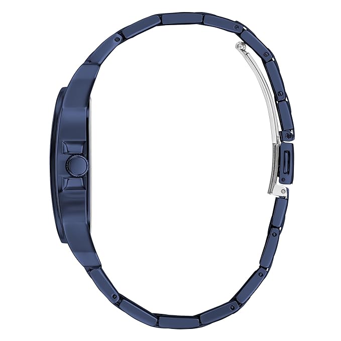 GUESS Men Blue Square Stainless Steel Dial Analog Watch