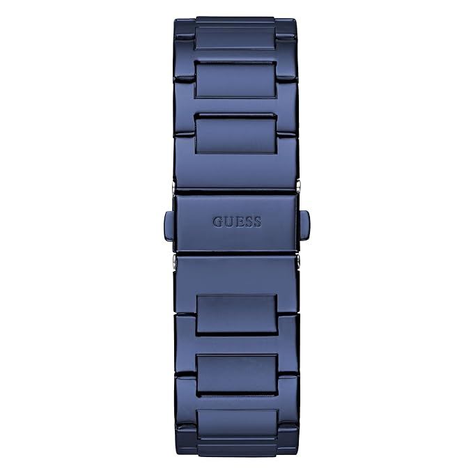 GUESS Men Blue Square Stainless Steel Dial Analog Watch