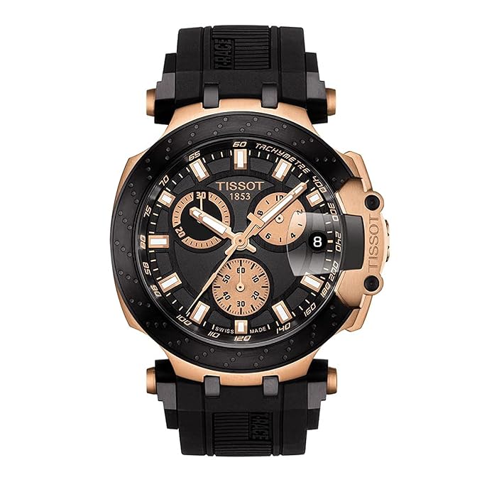 Tissot Black Dial Silicone Strap Analogue Quartz Wrist Luxury Watch for Men