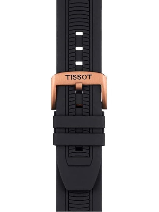 Tissot Black Dial Silicone Strap Analogue Quartz Wrist Luxury Watch for Men
