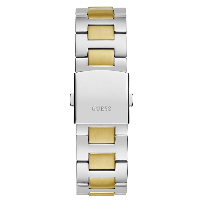 GUESS Analog Blue Dial Men's Stainless Steel Two Tone Band Watch