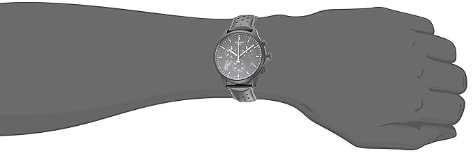 Tissot Mens Chrono XL NBA San Antonio Spurs 316L Stainless Steel case with Black PVD Coating Swiss Quartz Watch, Black,Silvered, Leather, 22, Black, Quartz Watch