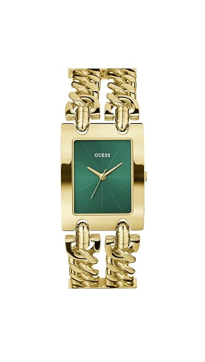 GUESS Mod Heavy Metal Green Rectangle Dial Analog Women's Watch