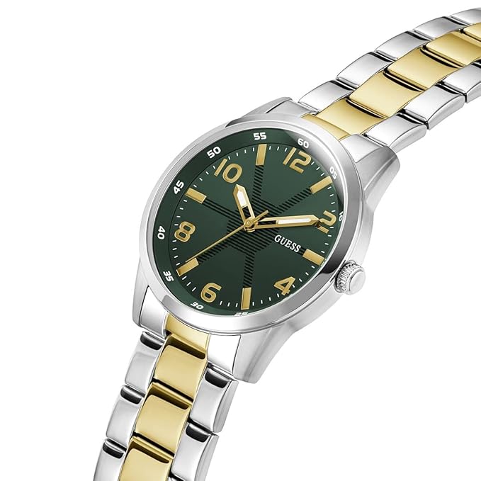 GUESS Stainless Steel Analog Green Dial Men's Watch-Gw0804G4, Band Color:Multicolor