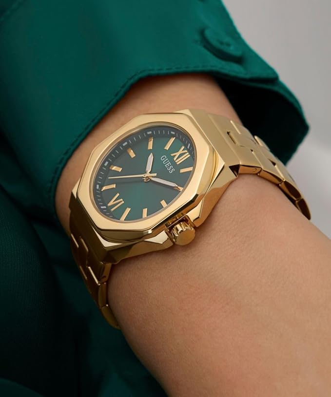 Women Quartz Green Dial Analog Stainless Steel Watch GW0873L4