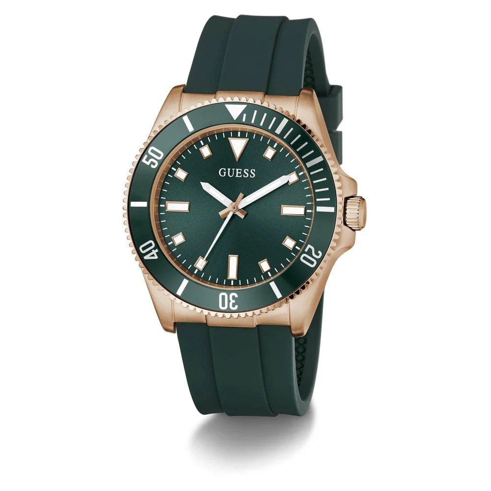 GUESS Mens Green Dial Analog Watch