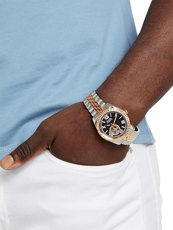 GUESS Blue Round Dial Mechanical Automatic Men's Watch