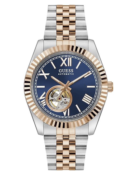 GUESS Blue Round Dial Mechanical Automatic Men's Watch