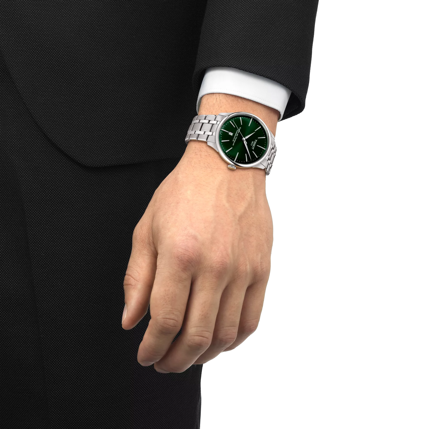 TISSOT Chemin Des Tourelles Men Automatic Green Dial Analog Stainless steel Watch