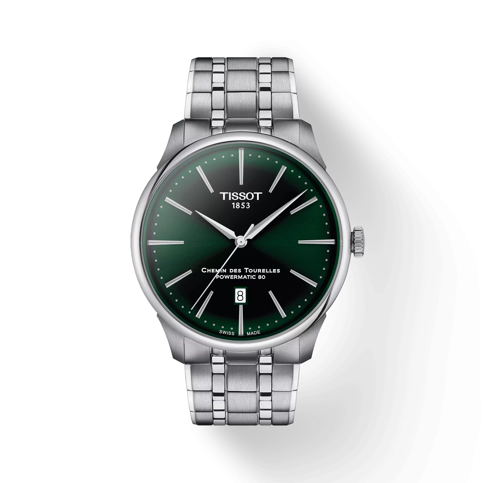 TISSOT Chemin Des Tourelles Men Automatic Green Dial Analog Stainless steel Watch