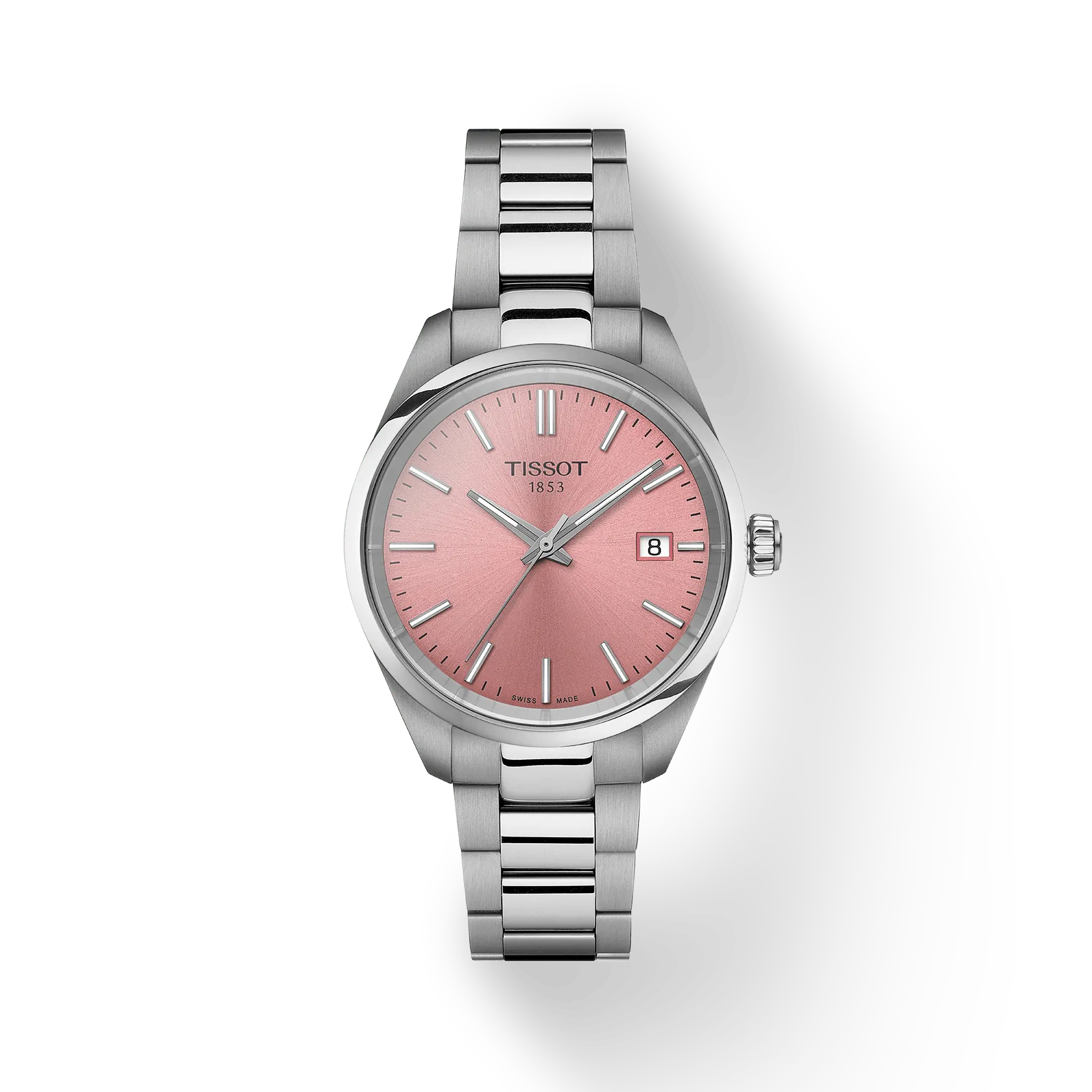 TISSOT PR 100 Women Quartz Pink Dial Analog Stainless Steel Watch
