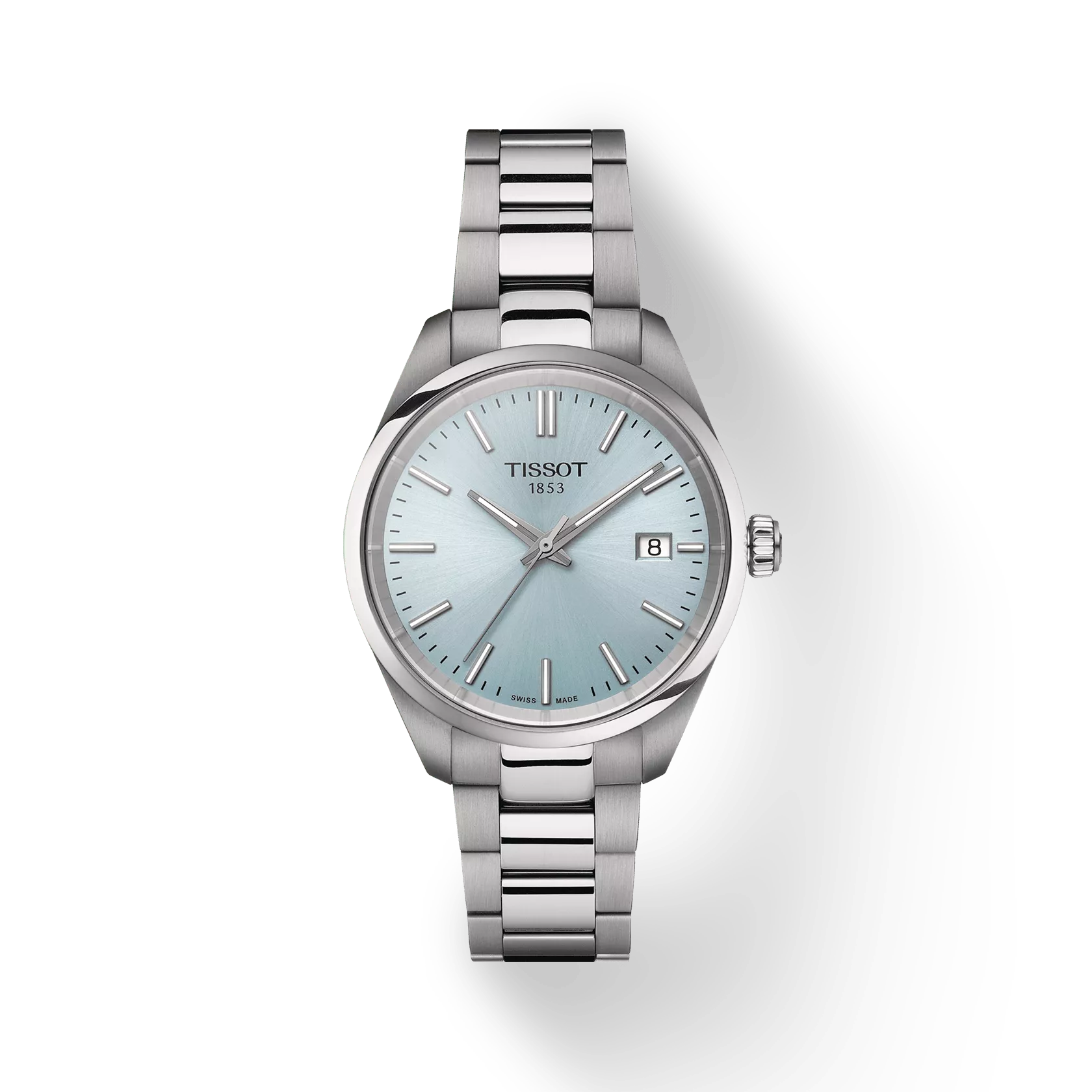 TISSOT PR 100 Unisex Quartz Ice Blue Dial Analog Stainless Steel Watch