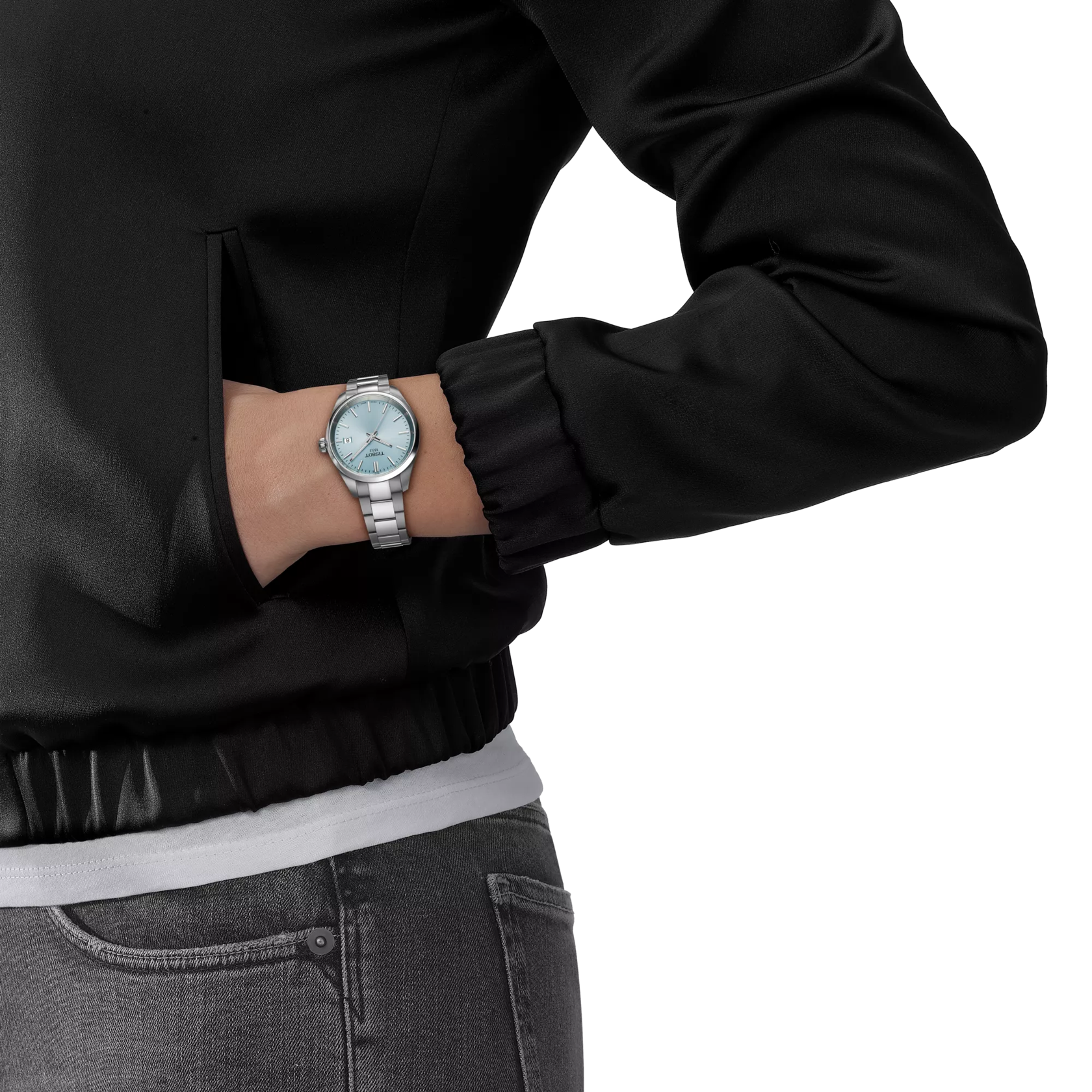 TISSOT PR 100 Unisex Quartz Ice Blue Dial Analog Stainless Steel Watch