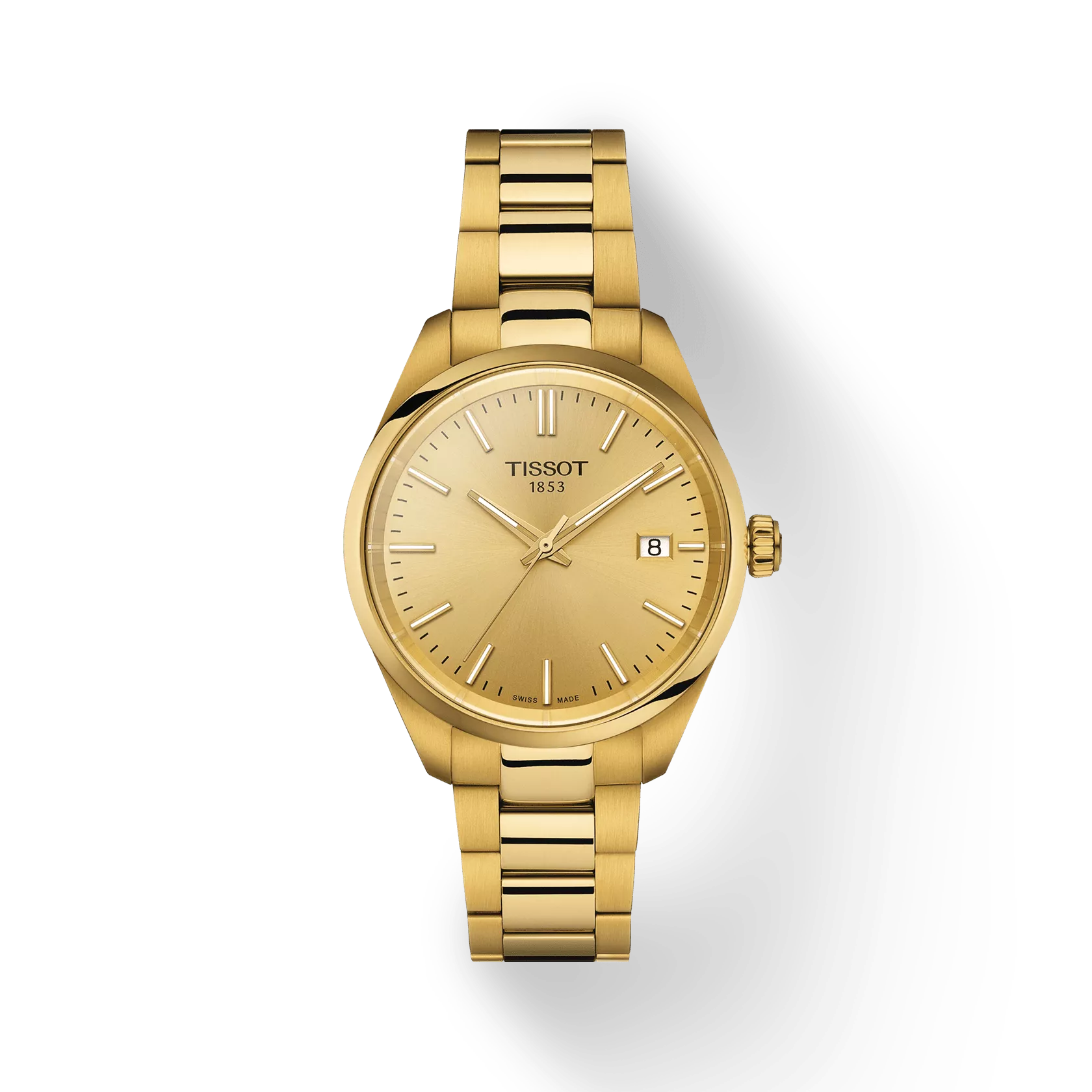 TISSOT PR 100 Women Quartz Champagne Dial Analog Stainless Steel Watch