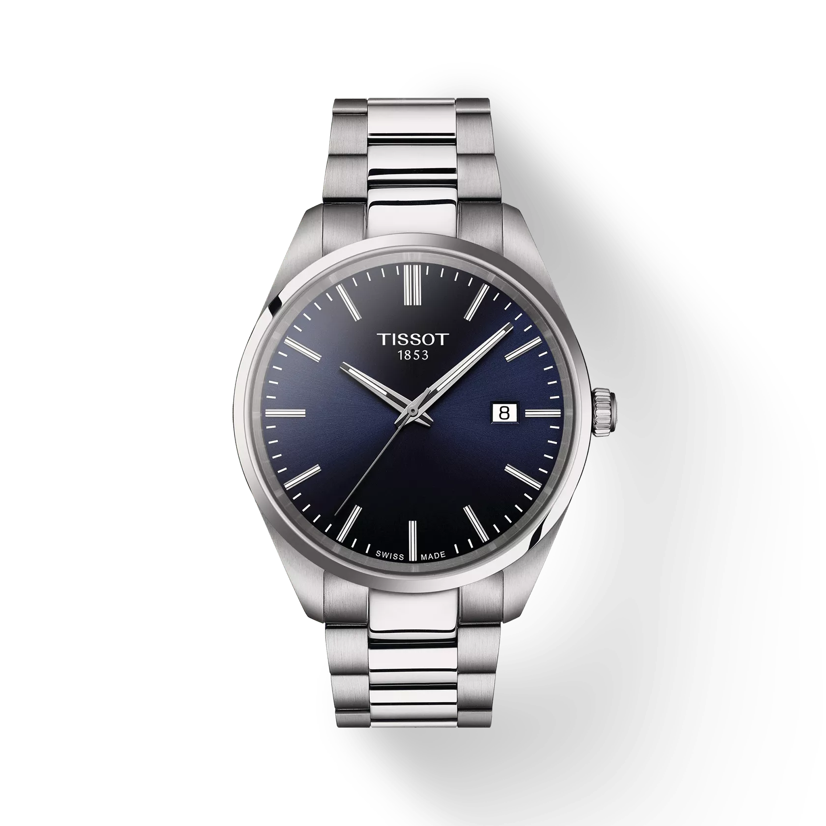TISSOT PR 100 Men Quartz Blue Dial Analog Stainless Steel Watch