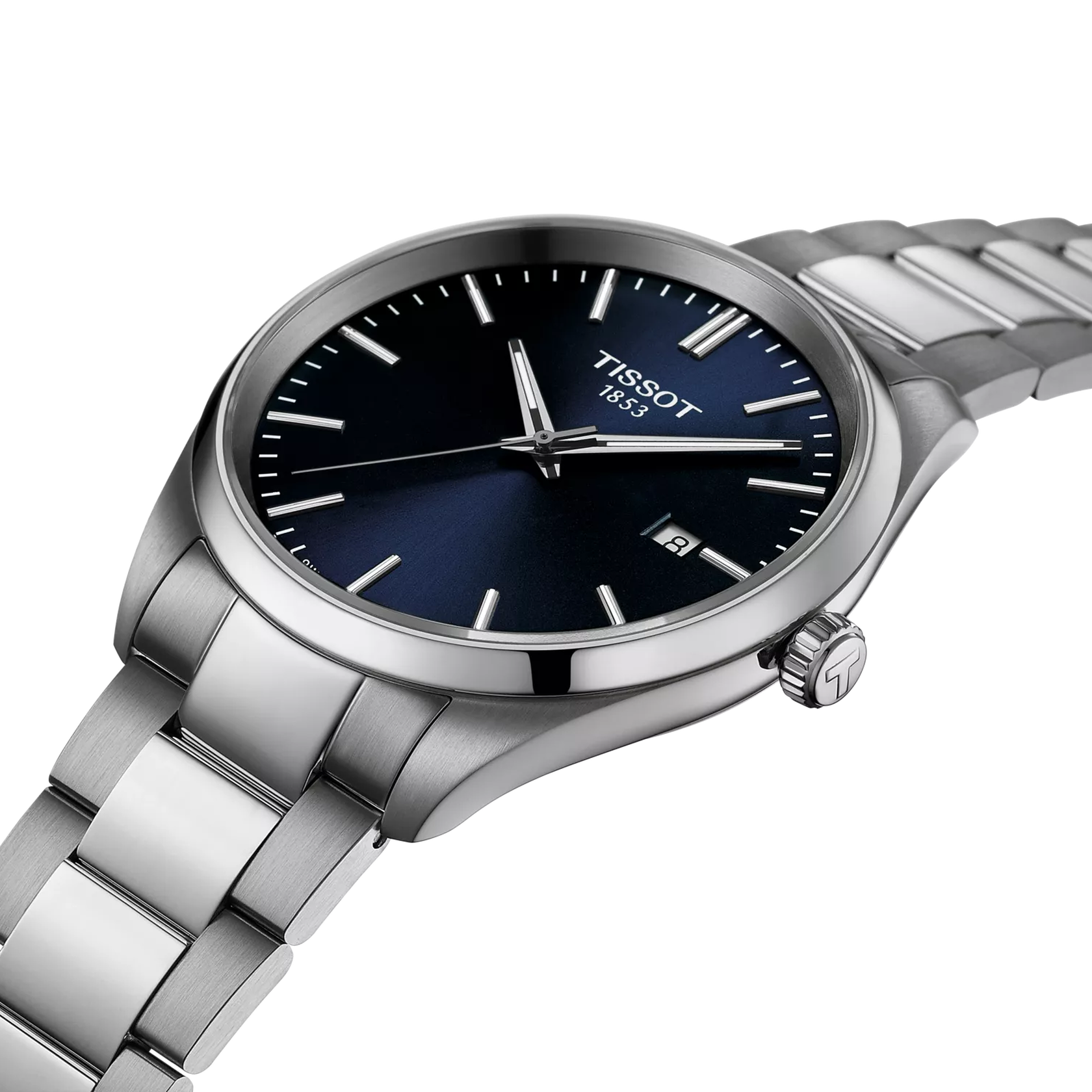 TISSOT PR 100 Men Quartz Blue Dial Analog Stainless Steel Watch