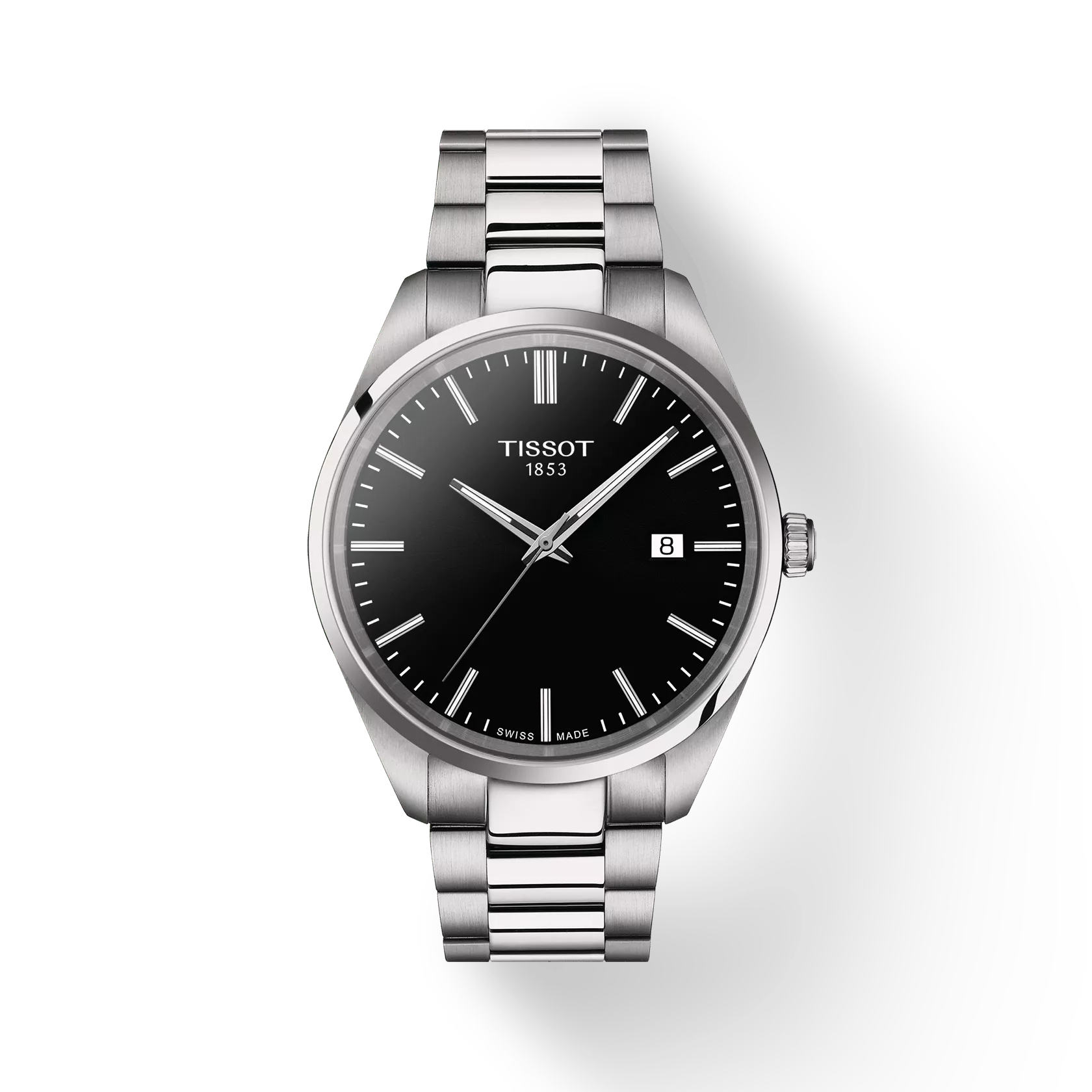 TISSOT PR 100 Men Quartz Black Dial Analog Stainless Steel Watch
