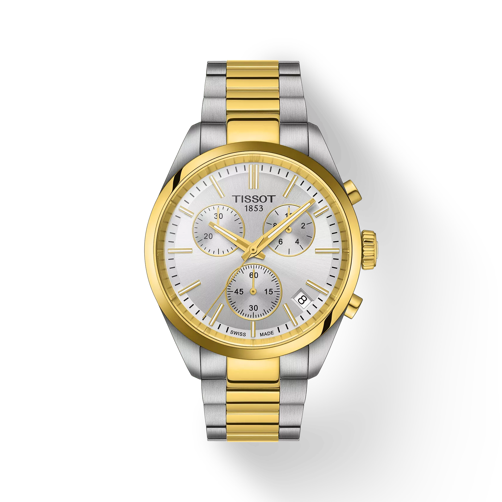 TISSOT PR 100 Men Quartz Silver Dial Chronograph Stainless Steel Watch