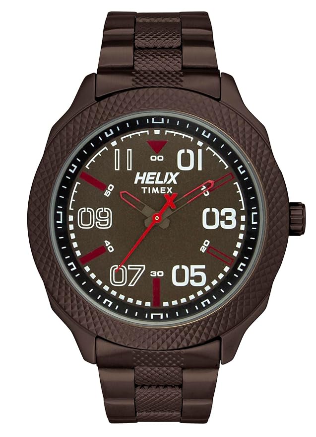 Helix Analog Brown Dial Men's Watch