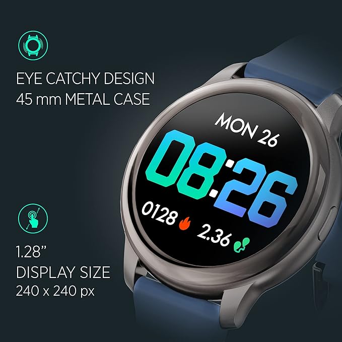TIMEX Fit 3.0, Bluetooth Calling, 1.78" AMOLED, Metal Body Case, 24/7 Heart Rate Monitoring, SpO2, Step Count, Phone Finder, Camera & Music Control, 7 Day Battery
