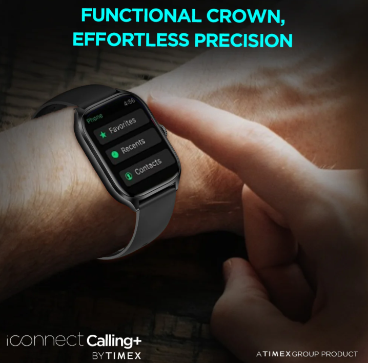 Timex IConnect Calling 2.01 inches (5.10 cm) TFT Display With 240x296 Pixel Resolution|Functional Crown|Bluetooth Calling|AI Voice Assist