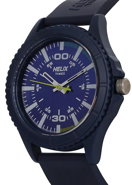 helix Rubber Analog Blue Dial Men's Watch