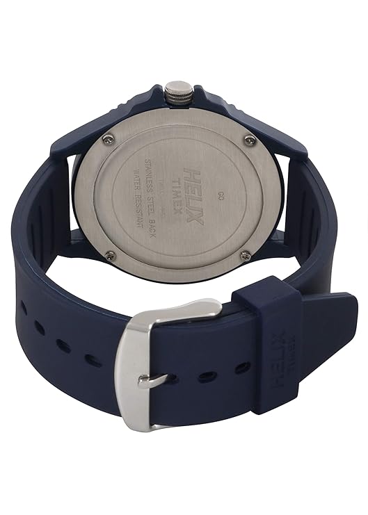 helix Rubber Analog Blue Dial Men's Watch