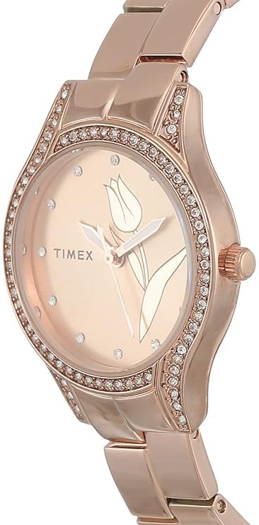 TIMEX Empera Analog Watch for Women with Rose Gold Round Dial & Rose Gold Stainless Steel Bracelet Band Water Resistant Women's Wrist Watches