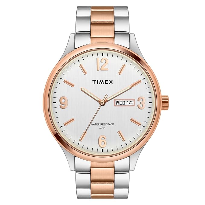 TIMEX Analog Watch for Men with Round Dial & Water Resistant Man's Wrist Watches