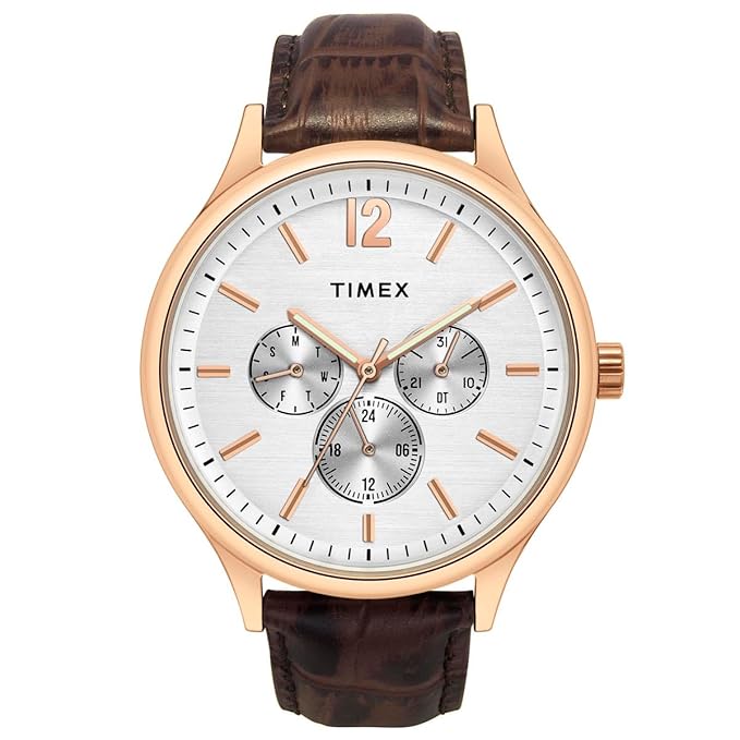 TIMEX Analog Watch for Men with Round Dial & Water Resistant Man's Wrist Watches