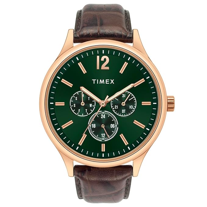 TIMEX Analog Watch for Men with Round Dial & Water Resistant Man's Wrist Watches